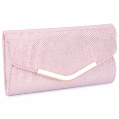 Elegant Ladies Pink Golden Long Wallet